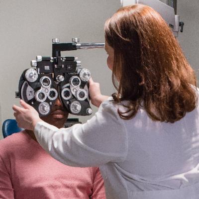 person getting an eye exam