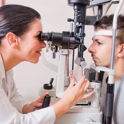 Man getting an eye exam.