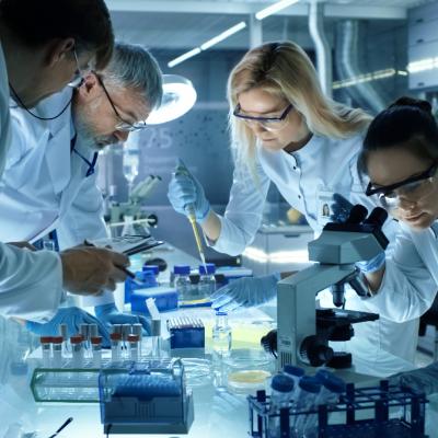 Research scientists working in a lab.