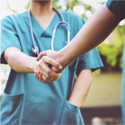 Doctor shaking hand.