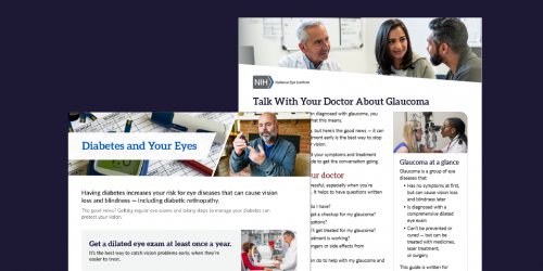 Two infographics overlapping on blue background