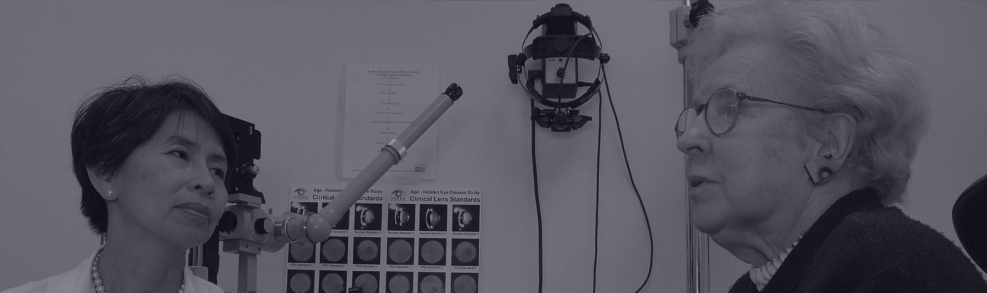 Doctor and patient talking in exam room