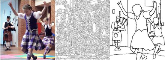 A set of three photos that show how our brains recognize objects.