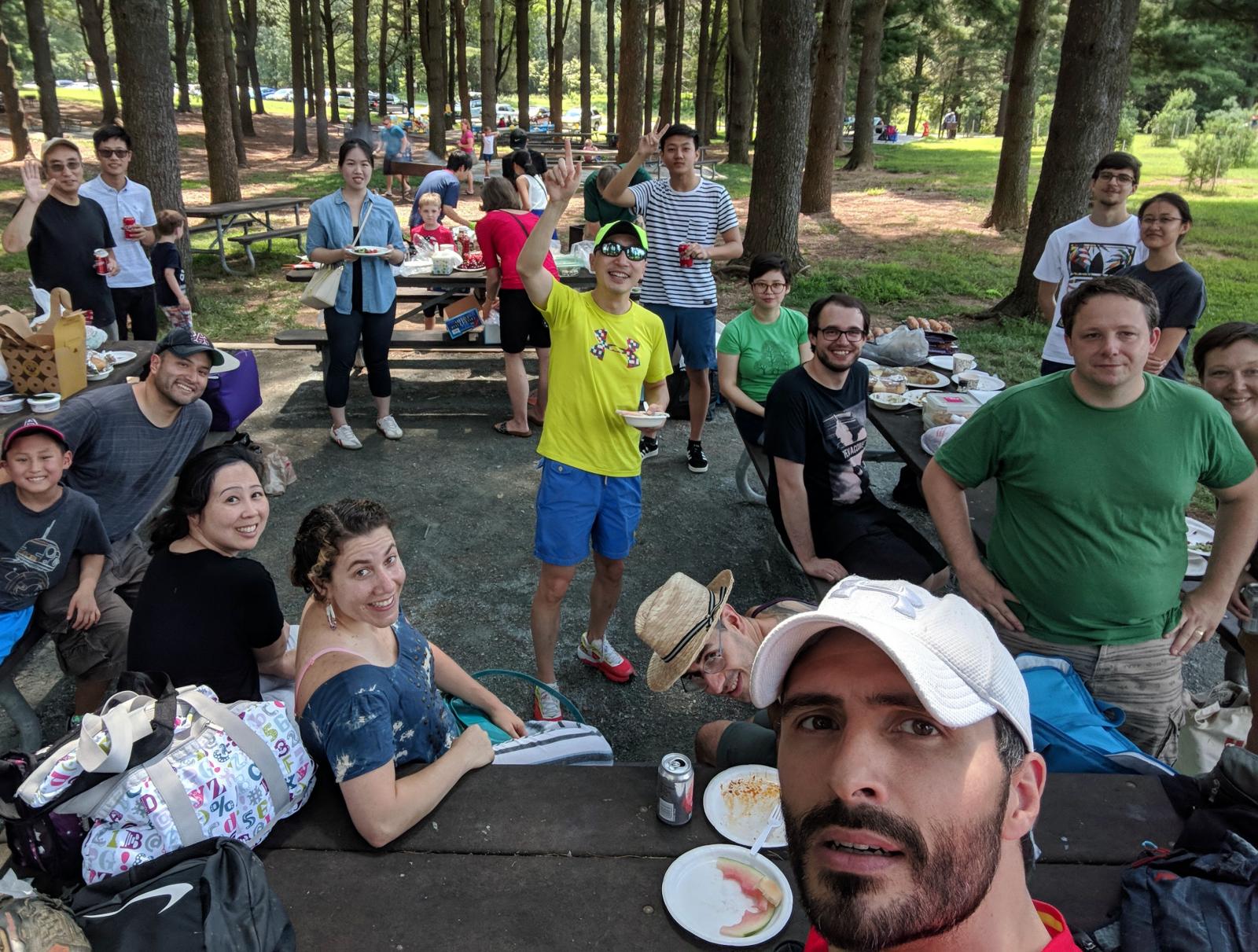 NEI Retinal Neurophysiology Section staff enjoy a picnic.