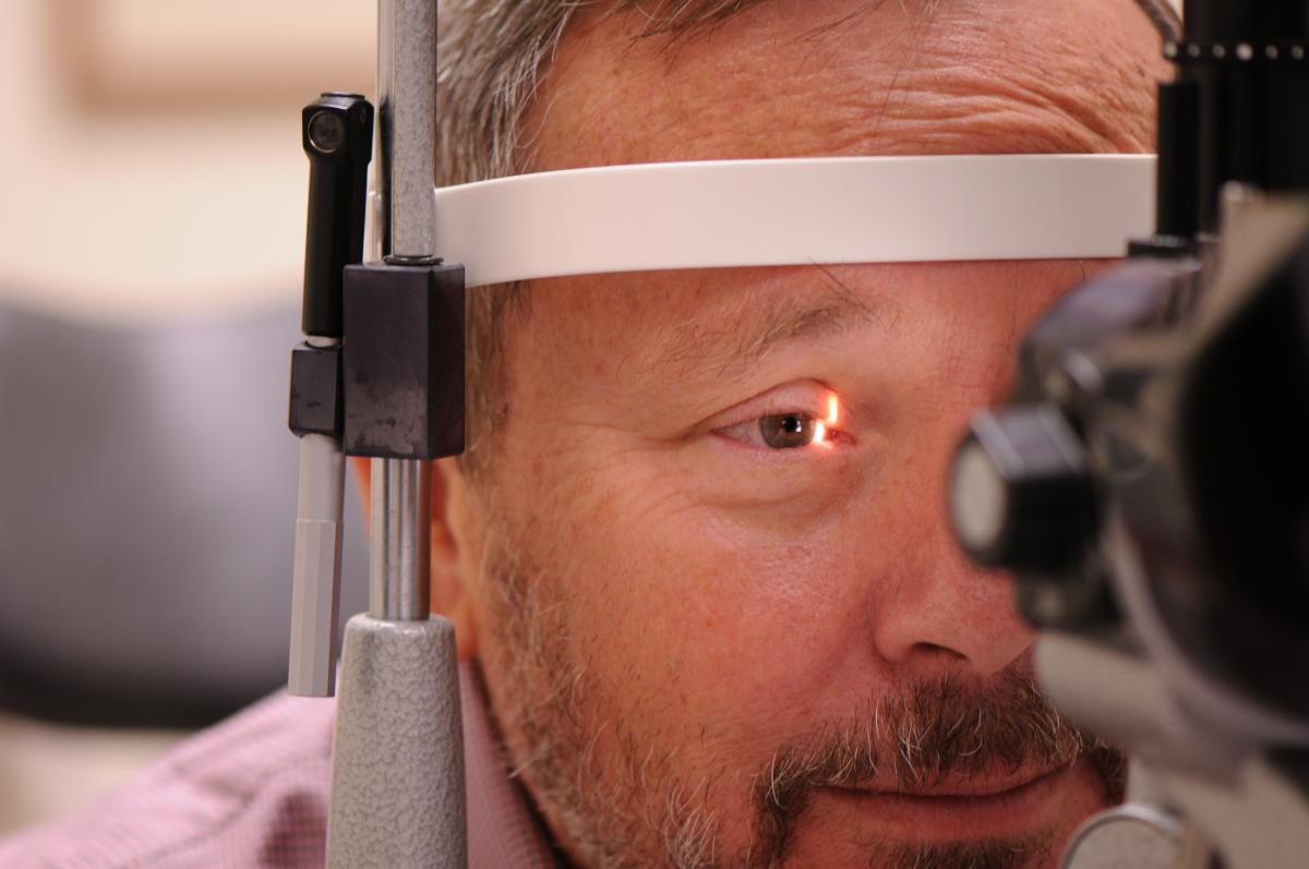 A man getting his eye exam
