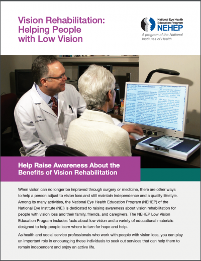 Eye doctor and patient looking at screen