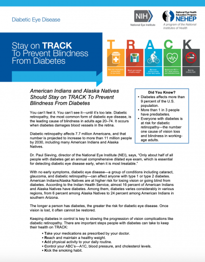 Stay on TRACK To Prevent Blindness From Diabetes (American Indians and Alaska Natives)