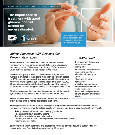 African Americans With Diabetes Can Prevent Vision Loss 