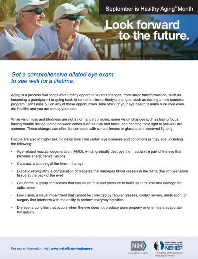 Look Forward to the Future: Get a Comprehensive Dilated Eye Exam to See Well for a Lifetime