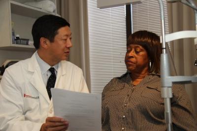 doctor and patient reviewing