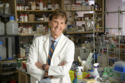 Nicholas Delamere in the laboratory