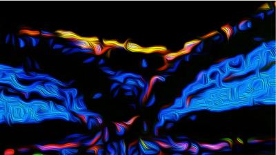 Colorful artistic visualization of the retina.