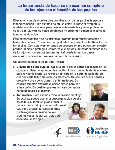 La importancia de hacerse un examen completo de los ojos con dilatación de las pupilas.