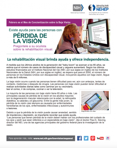 La rehabilitación visual brinda ayuda y ofrece independencia