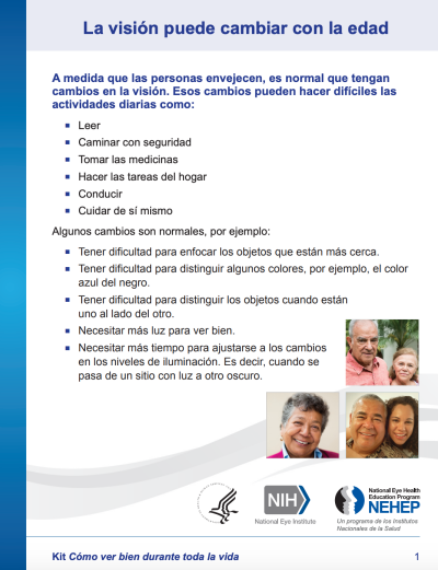 La visión puede cambiar con la edad.