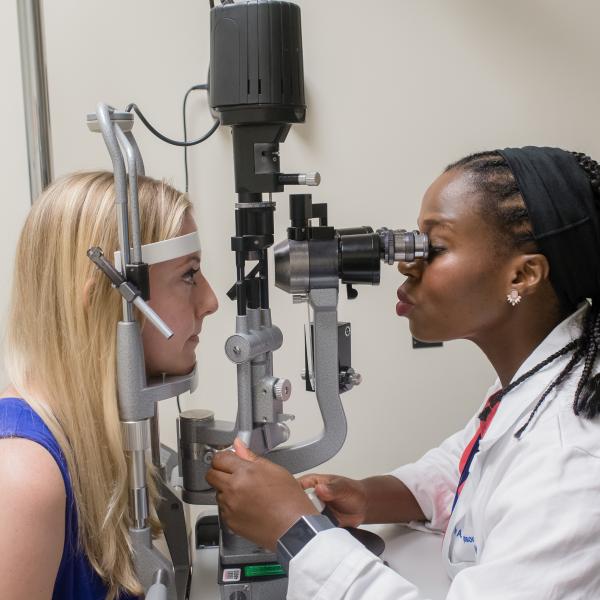 Person getting an eye exam.