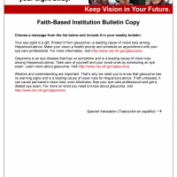 Faith-Based Institution Bulletin Copy for Hispanics/Latinos