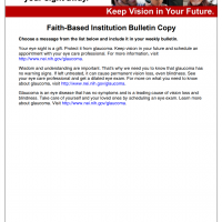 Faith-Based Institution Bulletin Copy