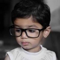 child wearing glasses