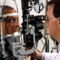 Man getting eye exam