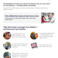 Handout on managing diabetes and eye health