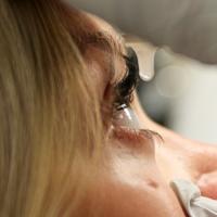 Eye receiving eye drop