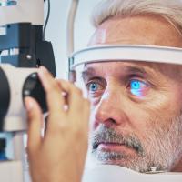 Man getting eye exam