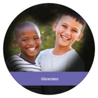 Glaucoma causes the loss of peripheral vision. This photo shows two boys in the center surrounded by blackness to depict the tunnel vision that can occur as the disease progresses.